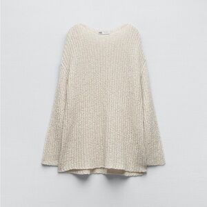 Zara interwoven knit sweater- ecru